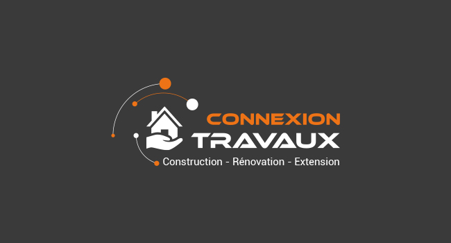 Réalisation du logo Connexion Travaux, courtier en travaux (construction, rénovation et extension)