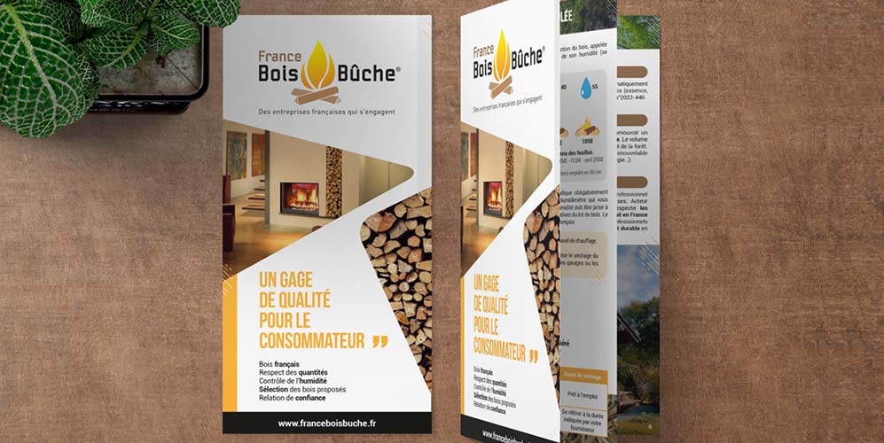 avis design fiches, plaquettes et illustrations - France Bois Bûche - Fibois France