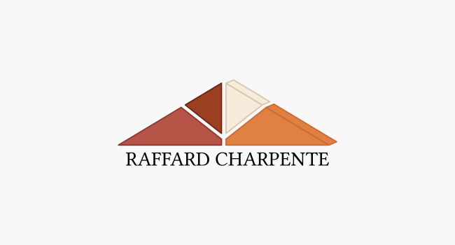 Réalisation du logo et design de la carte de visite de Raffard Charpente, charpentier.
