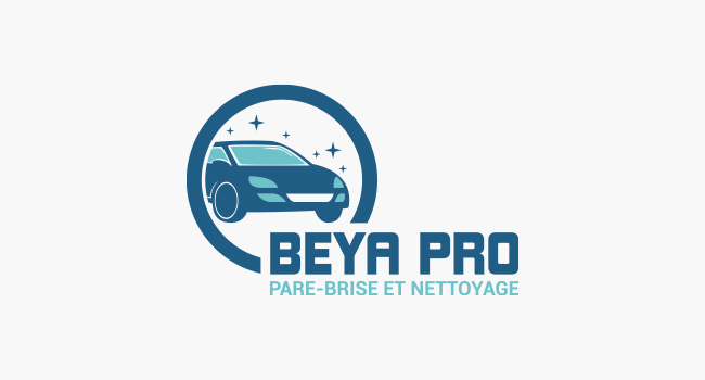 Réalisation du logo de BEYA PRO, société spécialisée dans le changement des pare-brises et entretien des véhicules à Reims