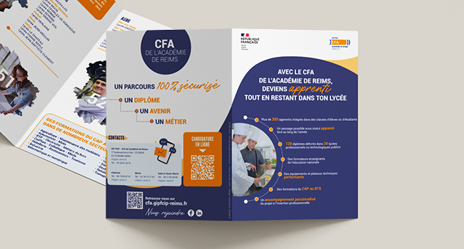 Réalisation du dépliant de présentation du CFA à destination des apprentis - GIP FCIP - CFA de l'académie de Reims