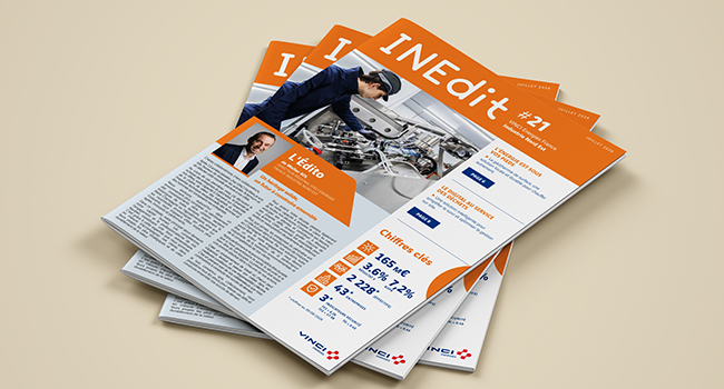 Création et mise en page du journal interne pour Vinci Energies, 12 pages (version imprimée et version numérique)