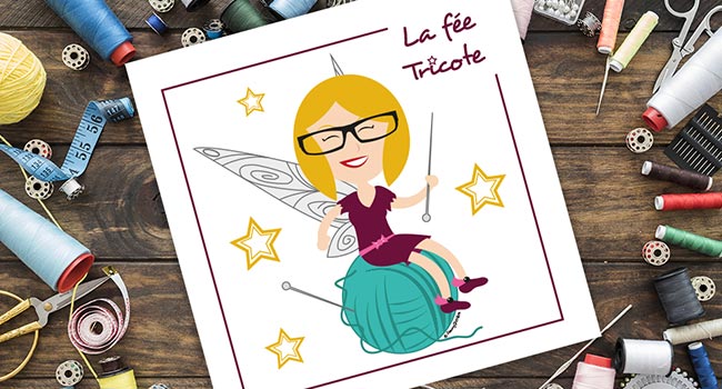 Création du logo pour La fée Tricote, couturière indépendante dans les Ardennes