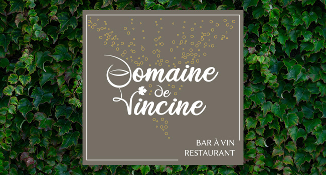 Conception du logo pour le Domaine de Vincine, restaurant et bar à vin situé sur Epernay