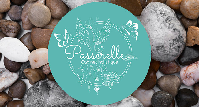 création du logo et de l'identité visuelle de Passerelle, cabinet holistique à Rethel dans les Ardennes